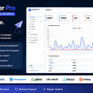 SMS Sender Pro - Single Domain License Plugin